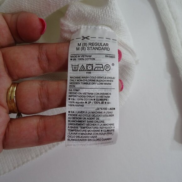 Old Navy Active Go-Dry Black T-shirt and White V-Neck Sweater Girls M 8 Long Sle - Picture 9 of 10